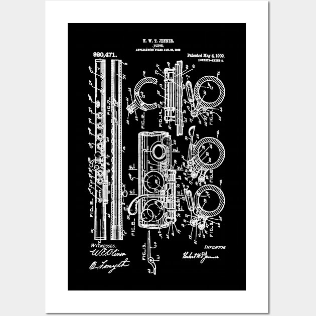 Flute Patent Wall Art by Delta V Art